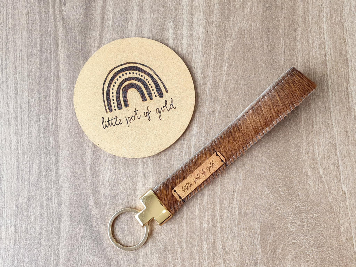 Cowhide Wristlet Key Fobs