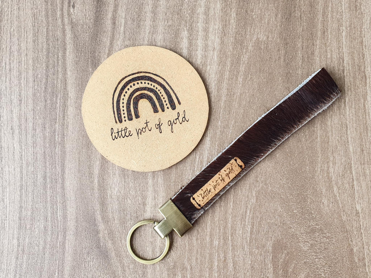 Cowhide Wristlet Key Fobs