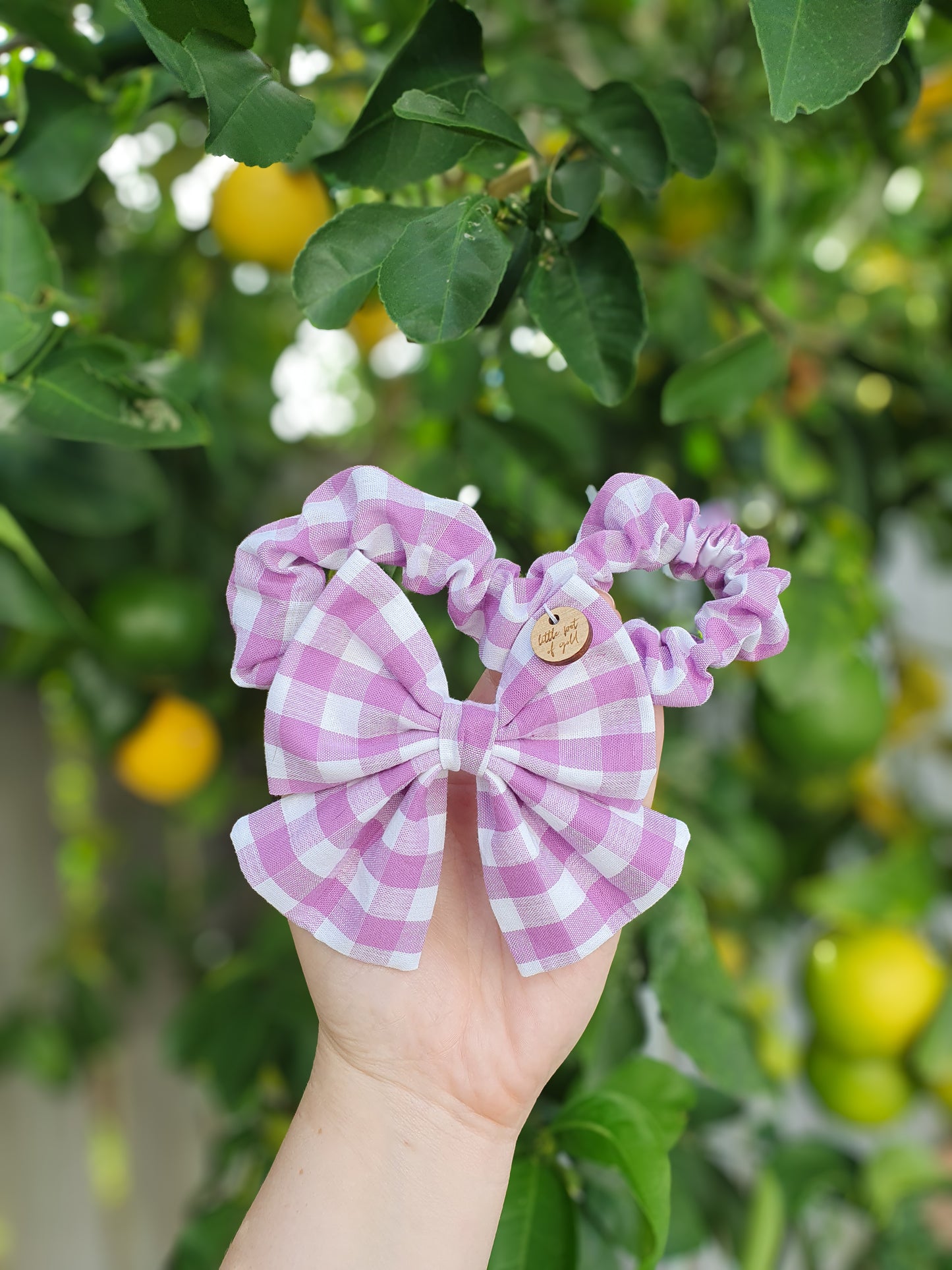 Purple Gingham Bow