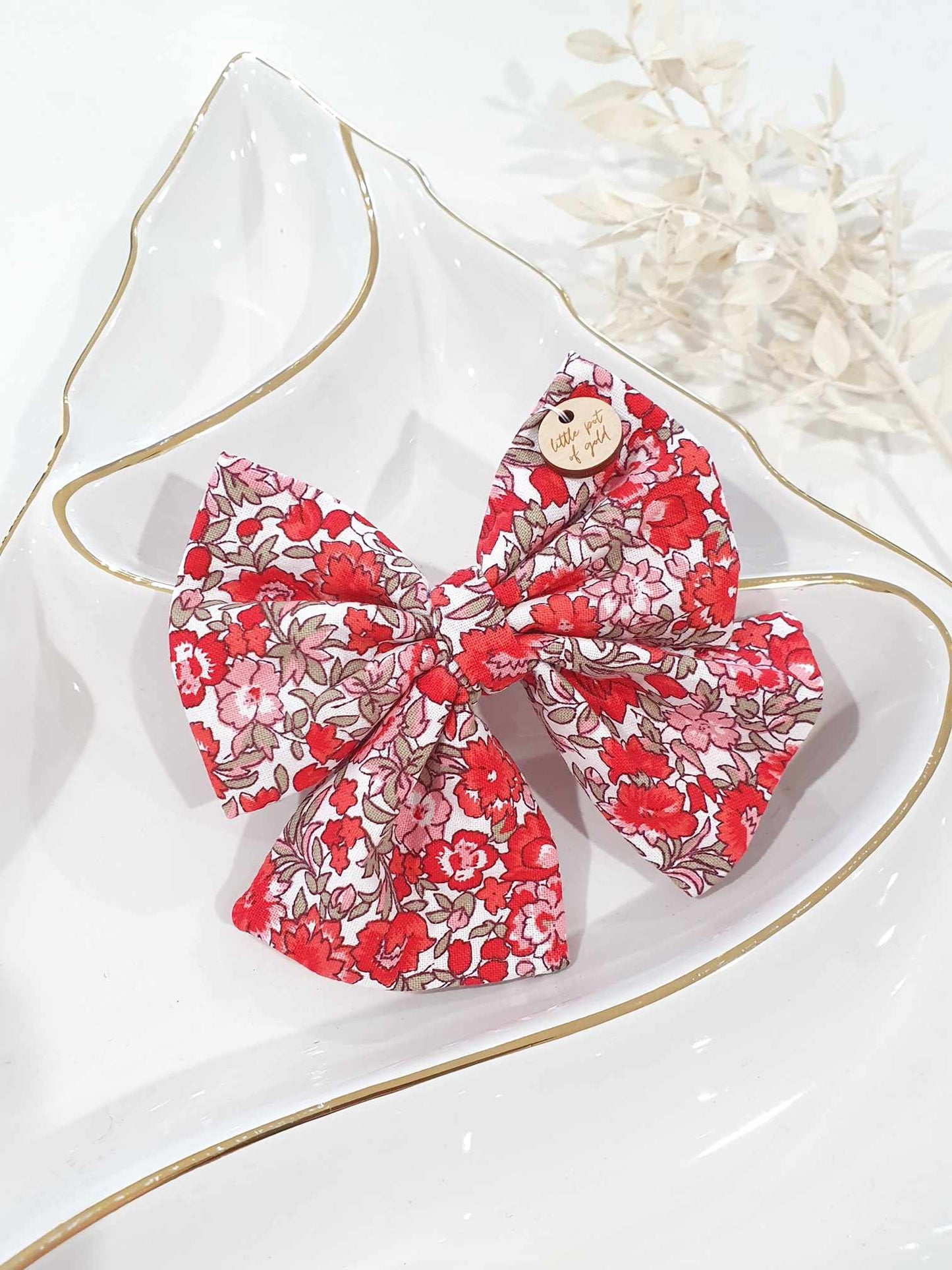 MEDIUM Christmas Floral Standard Bow