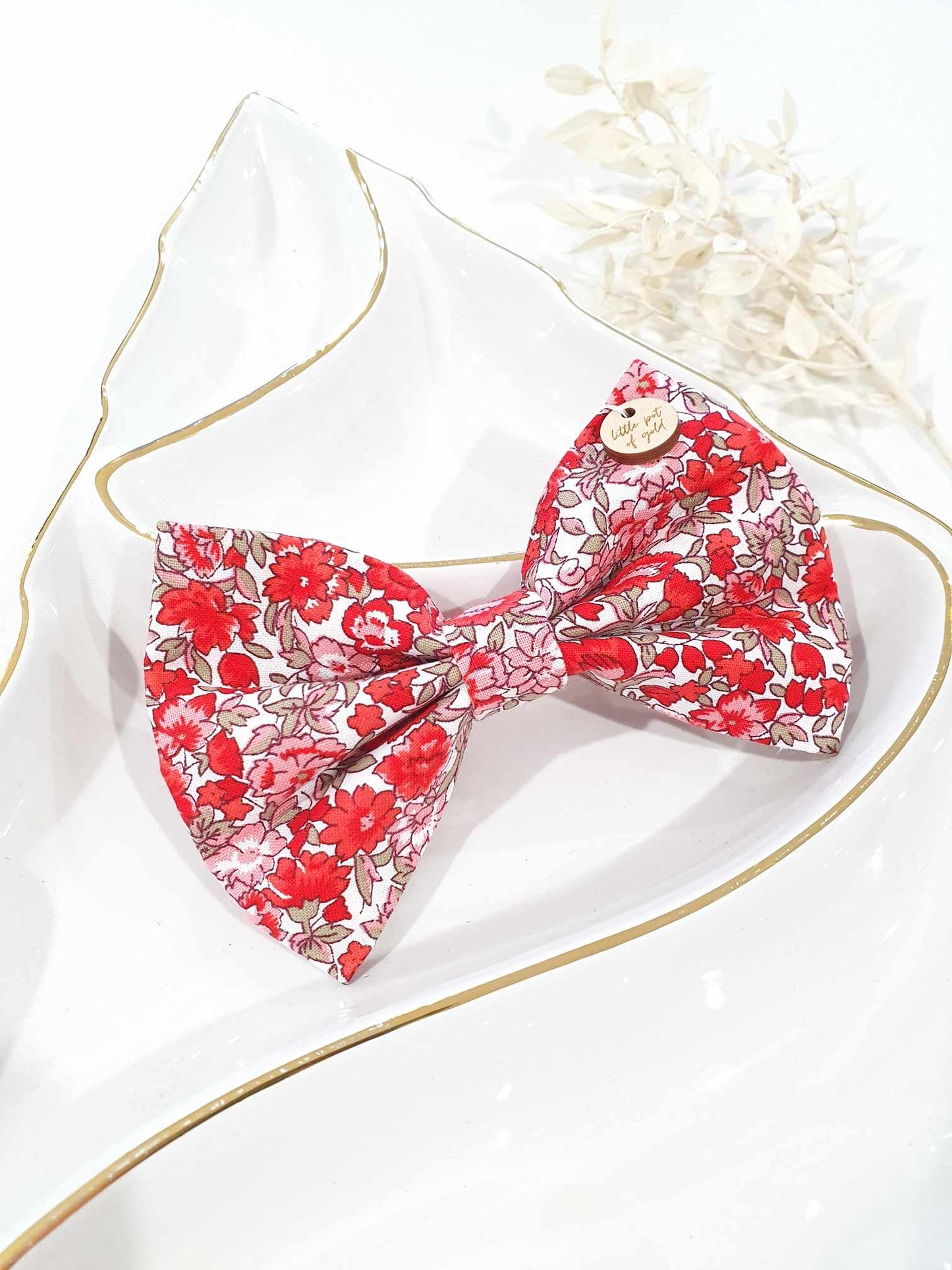 MEDIUM Christmas Floral Standard Bow