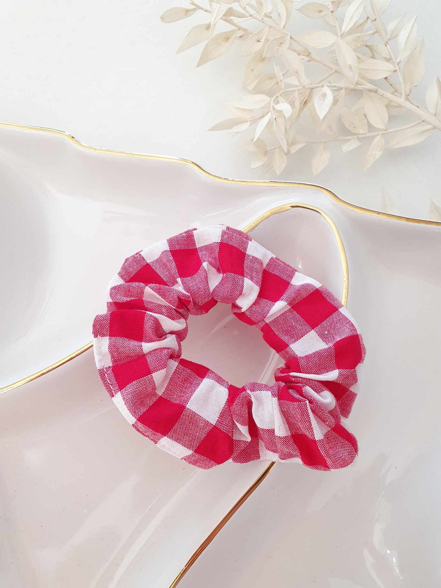 Red Gingham Scrunchie