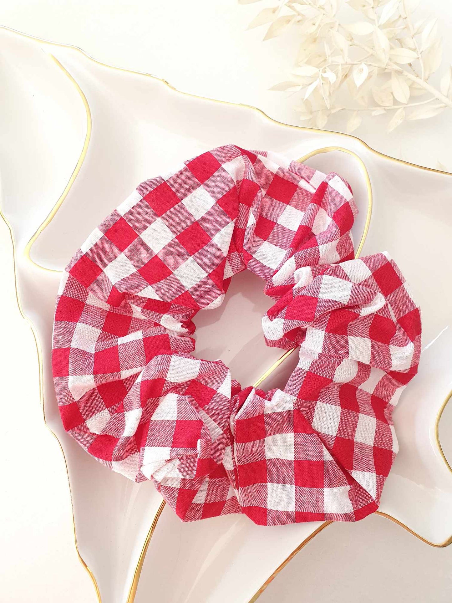 Red Gingham Scrunchie