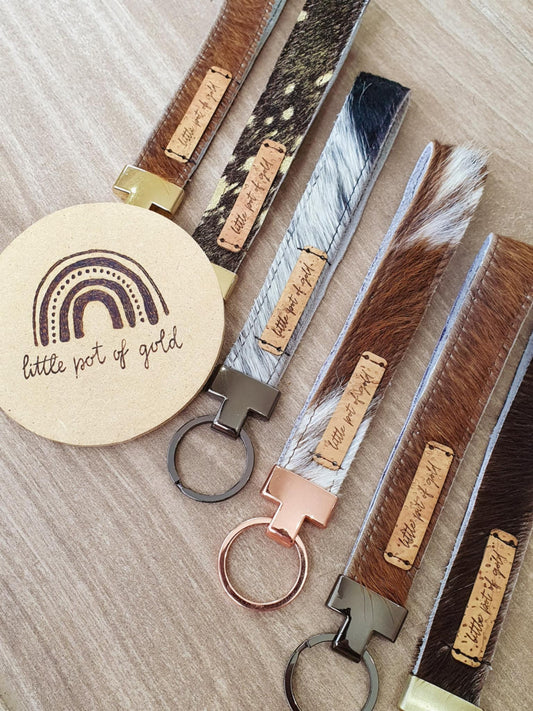 Cowhide Wristlet Key Fobs